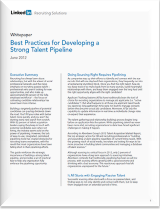 LinkedIn Whitepaper Best Practices for Developing a Strong Talent Pipeline 